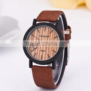M020-1 Simulation Wooden Men Watches Wood Color Leather Strap Watch Antique Wrist Watches Clock Men Relojes Hombre thumbnail-3