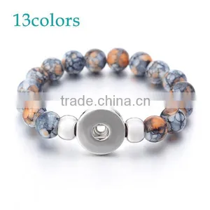2015 Interchangeable Beads Snap Jewelry Button Bracelets 18mm Ginger Snap Button Bracelet Pulseras Bead Snap Bracelets thumbnail-1