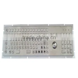 Hot Sale USB Kiosk 87 Keys IP65 Metal Keyboard With Trackball thumbnail-1