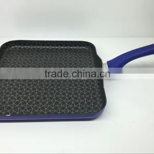 Aluminum Pressed/ Forged Ceramic Coating Roasting Pan Non Stick Frying Pan thumbnail-1