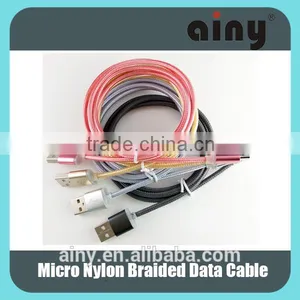 2015 New Products China Wholesale Colorful Micro Braided Usb Cable for Android Mobile Phone Parts thumbnail-1
