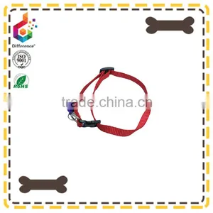 Red Nylon Rope Pet Dog Collar With a Ring Bell thumbnail-3