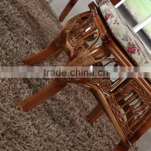 High Quality Antique French Cane Wooden Design Dining Room Chair thumbnail-3