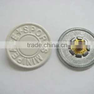 20mm White Engraved Customer Logo Snap Button for Man Clothing thumbnail-2