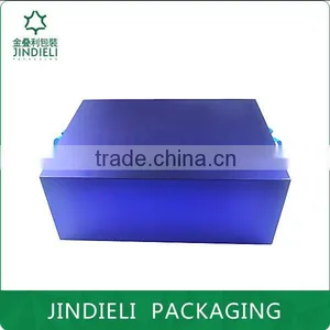 Shiny Blue Cover Cosmetics Boxes With Drawer thumbnail-3