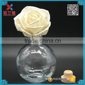 Big Capability Spherical Shape 280ml Aroma Diffuser Glass Bottle With Cork Supplier's Choice thumbnail-2