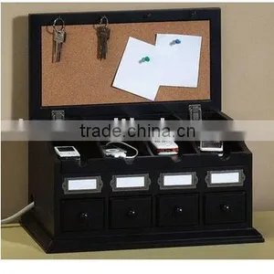4 Drawer Charging Station With Cork Board thumbnail-1