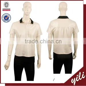 2016 Latest Fabric Rib Neckline Polo Shirt Women Shirt Clothing thumbnail-1