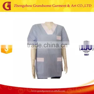 Wholesale Sanitary Garments Good Quality V-neck Stripes Scrubs Made in China thumbnail-1