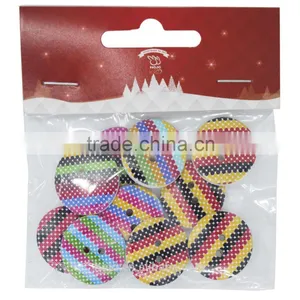 Colorful White Wooden Button 2.5cm 8pcs for Kids Clothes thumbnail-2