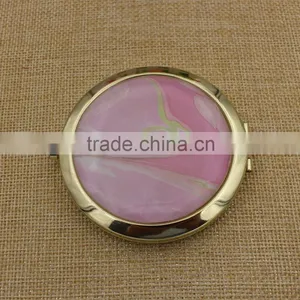 Promotion Gold Crystal Mirror Pocket/ Beautiful Makeup Compact Mirror Custom thumbnail-3