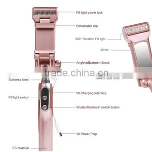 2016 New Design Power Bank Mini Monopod Selfie Stick With Flash Light and Mirror thumbnail-6