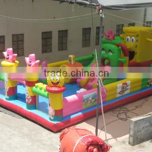Inflatable Spongebob Theme Amusement Park Game for Kids thumbnail-1