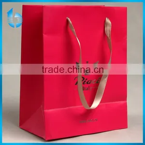 250gsm Coated Paper Hand Bag Rose Red Paper Bags for Ornament thumbnail-1