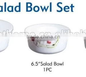 3pcs Salad Bowl Set With Lids Heat Resistant Opal Glassware Microwave Oven thumbnail-2