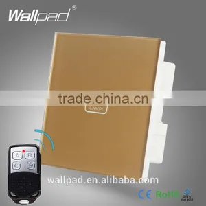 BS CE Approved Wallpad Gold Temepred Glass Switch Remote 1 Gang Wireless Electric Touch Screen Sensor Smart Home Switch Panel thumbnail-1