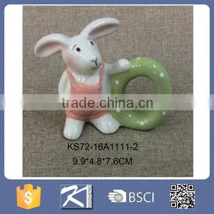 Adorable Ceramic Bunny Rabbit Figurine Easter Decorations Wholesale thumbnail-2