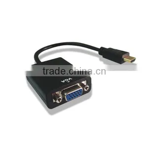 BLACK,Free Shipping Active H to VGA Converter Adapter Cable With Audio thumbnail-1