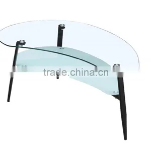 New Shape Cheap Clear&frosted Glass Coffee Table thumbnail-1
