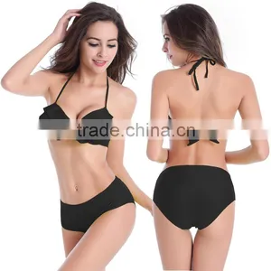 Women Petal Form Bikini Push-up Padded Wireless Swimsuit Two Pieces Bathing Suit thumbnail-1