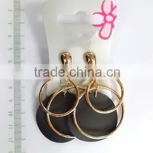 Fancy Silvery Hollow Out Circles Cross Chain Dangle Earrings thumbnail-4