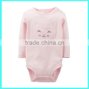 Made in China New Arrival 100% Cotton Printed Bowknot Long Sleeved Baby Rompers thumbnail-3