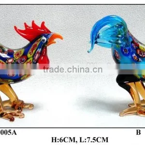 Blue Feathers Glass Cock for Easter Gift thumbnail-1