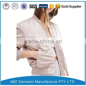 OEM High Quality Satin Bomber Jacket thumbnail-2