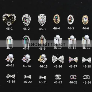 New Design Big Stone Pearl Flower Butterfly Bow Finger Nail Rhinestone Jewelry thumbnail-1