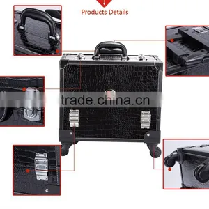 2014 China Fashion Waterproof Portable Travel Trolley Rolling Makeup Case Station thumbnail-5