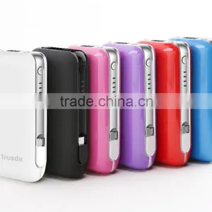 U902 Built in Cables Custom Logo High Quality Lithium Battery 5200mAh Power Bank for Phones and Tablets thumbnail-1
