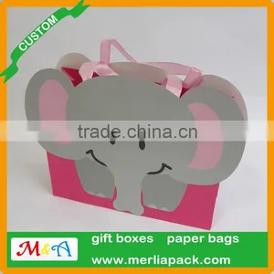 CMYK Printing Gift Wrap Bags Industrial Use Shopping Cartoon Elephant Bags thumbnail-1