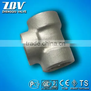 Forged Steel A105 F316 TEE SW NPT PIPE FITTINGS 3000lb 6000lb thumbnail-1
