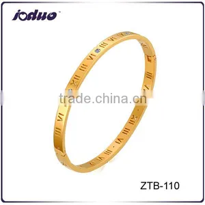 Stainless Steel Jewelry Rhinestone Roman Numerals Bracelet thumbnail-1