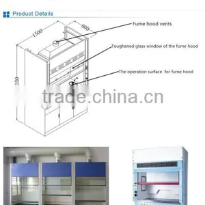 Fume Hood 2350/1500/800 Chemical Laboratory Funiture Full Steel Fume Hood, Different Size for Choice thumbnail-6