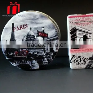 High Quality Antique Pu Pocket Mirror For Women,Double Suction Cosmetic Mirror thumbnail-1