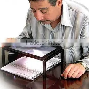 A4 Full Page Foldable Magnifier, 3X Giant Large Hands Free Magnifying Glass With Light LED Magnifier For Reading thumbnail-2