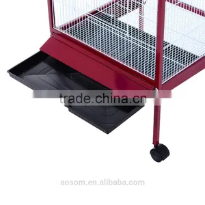Pawhut Maroon White Metal Parrot Cage thumbnail-6
