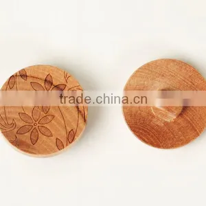 Natural Wood Material, Wood Shank Buttons With Logo Engraved On thumbnail-1