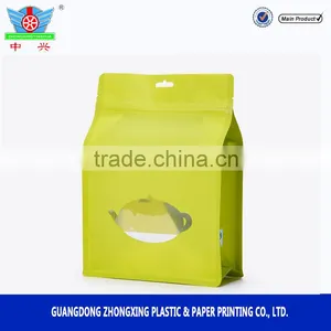 Wholesale Stand up Flat Bottom Zipper Bags With Custom Window thumbnail-1