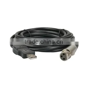 XLR Female to USB Male 3M Black Cable Cord Adapter For Microphone Connect With Computer thumbnail-1