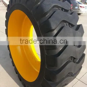 Lifting Platform Tires and Wheels, Cut and Puncture Proof Industrial Tires 23.5-25 15x5 thumbnail-3