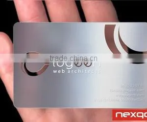 CR80 Custom Printing Stainless Steel Gold Foil Embossed Business Cards thumbnail-3