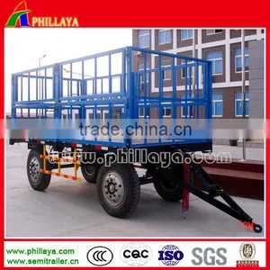 30 Tons Side Wall Bulk Cargo Transport Drawbar / Full Small Car Trailer for Sale thumbnail-4