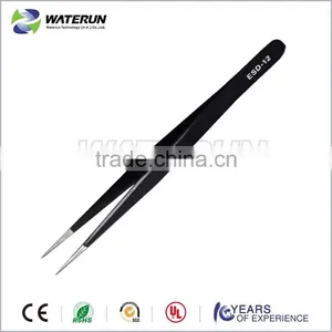 Antistatic ESD-12 Stainless Steel Industrial Tweezers thumbnail-1