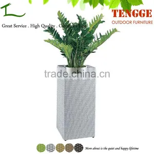 Rattan Artifical White Wicker Flower Basket thumbnail-1
