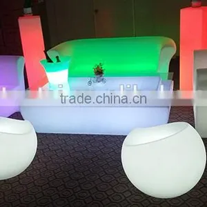 Nightclub Plastic LED Lighted Bar Sofa PE LED Sofa/plastic LED Light up Chair thumbnail-1