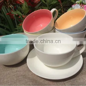 Haonai Drinkware Fine Porcelain Wholesale Coffee Cups and Saucer Set thumbnail-2