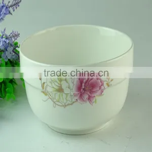 Chaozhou Supplier Stocked Wholesale 6.69 Inch White Ceram Bowls With Flower Decal Household Bowls thumbnail-4