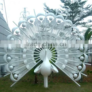 Stainless Steel Garden Animal Sculpture ,Stainless Steel Peacock Sculpture thumbnail-1